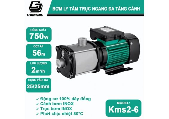 Bơm Ly Tâm Trục Ngang Đa Tầng Cánh THINKING : KMS2-6